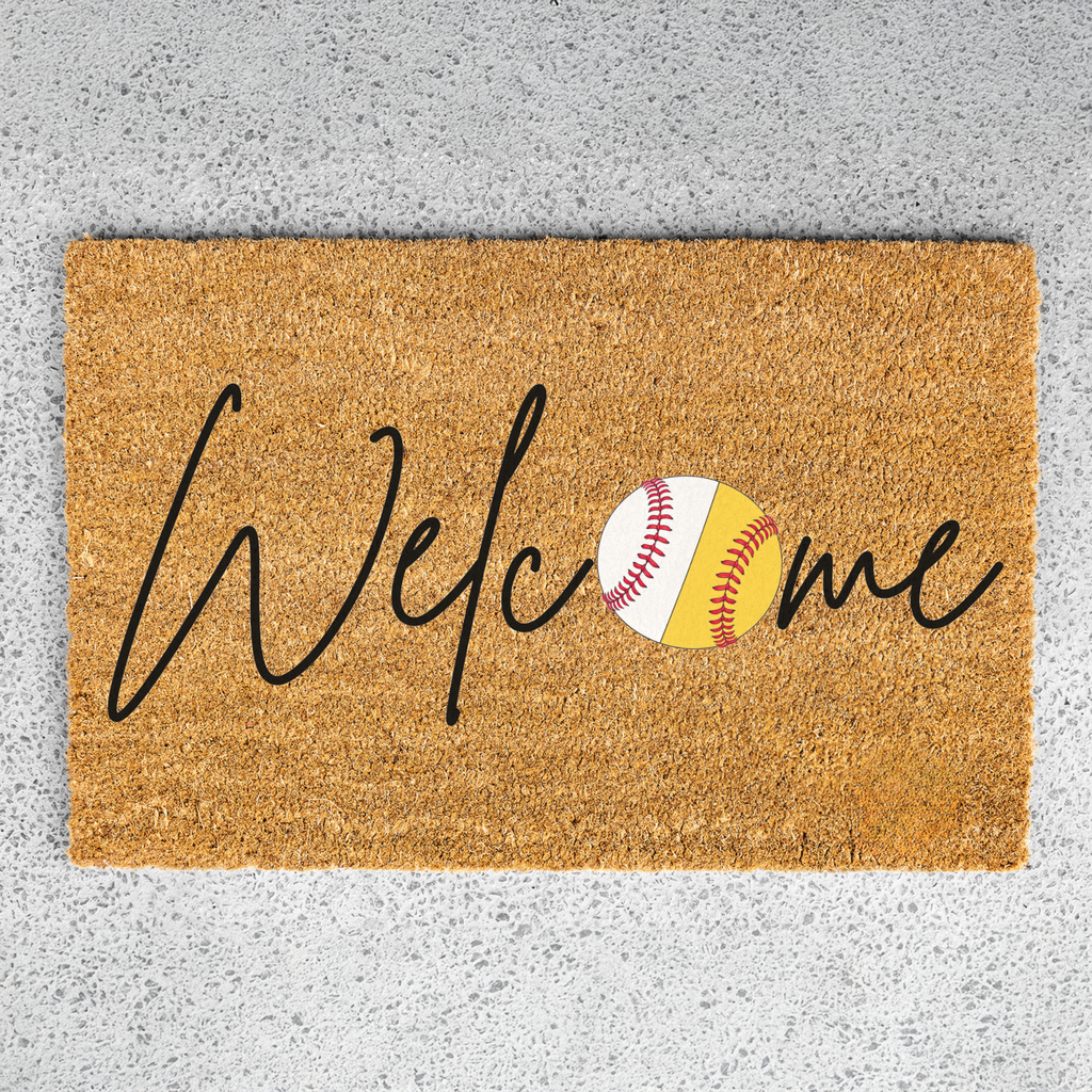 Welcome Baseball Doormat