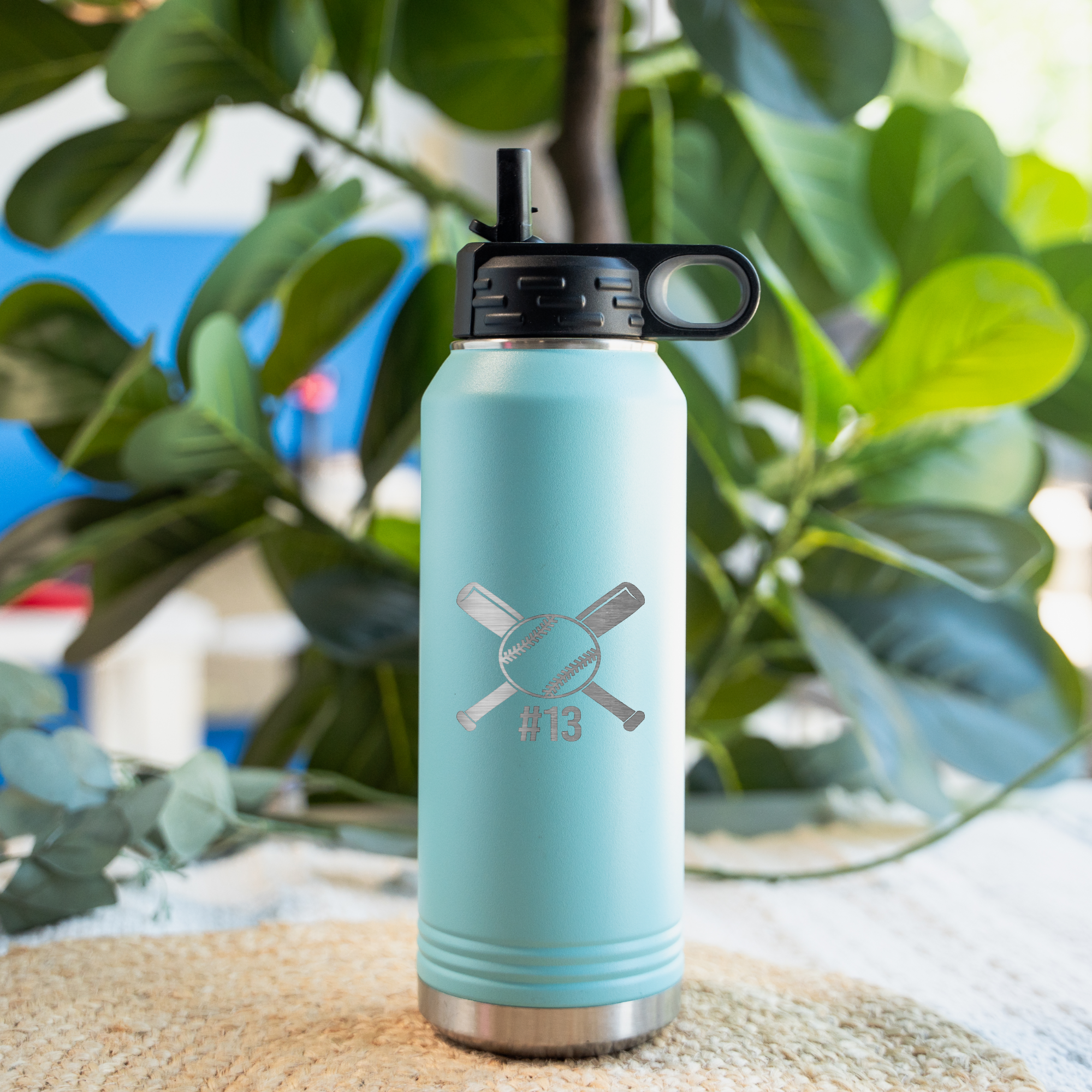 Personalized Baseball Water Bottle | Custom Baseball Player Tumbler | Sports Water Bottle with Jersey Number | Baseball Team Gift | Athlete 