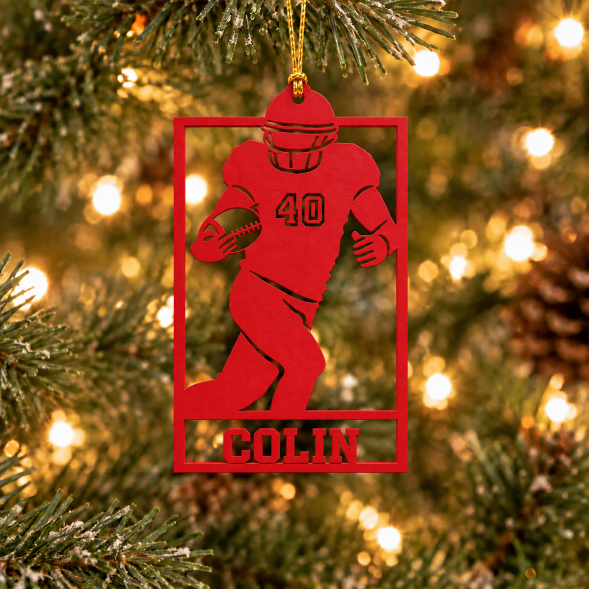Customized Football Metal Ornament