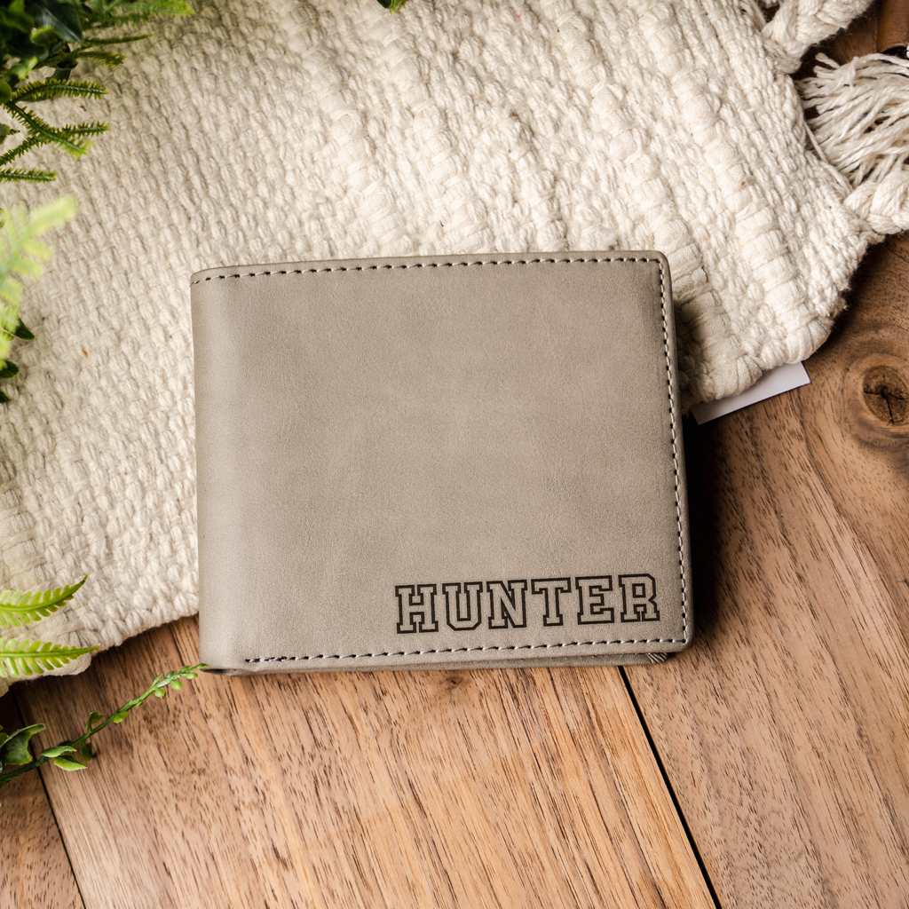 Sports Font Premium Leather Bifold Wallet