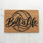 Volleyball Ball Is Life Doormat, Volleyball Welcome Mat, Sports Front Porch Decor, Volleyball Player Gift, Volleyball Mom Gift, Game Day Doo