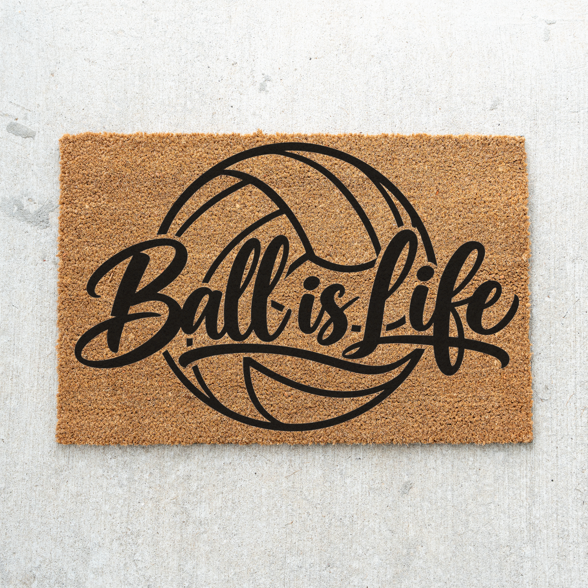 Volleyball Ball Is Life Doormat, Volleyball Welcome Mat, Sports Front Porch Decor, Volleyball Player Gift, Volleyball Mom Gift, Game Day Doo