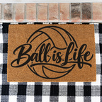 Volleyball Ball Is Life Doormat, Volleyball Welcome Mat, Sports Front Porch Decor, Volleyball Player Gift, Volleyball Mom Gift, Game Day Doo