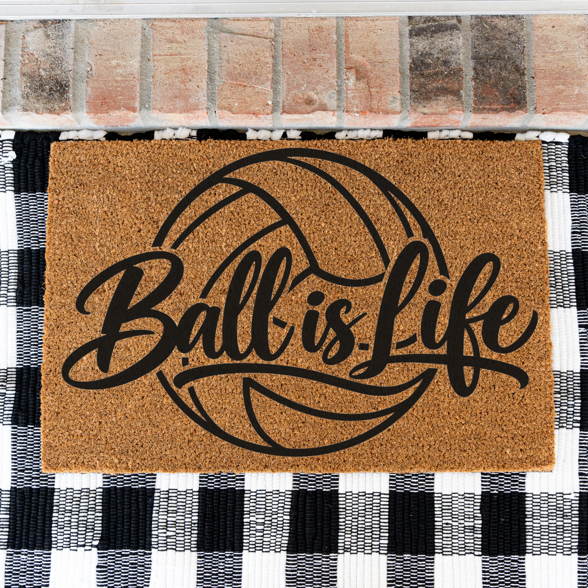 Volleyball Ball Is Life Doormat, Volleyball Welcome Mat, Sports Front Porch Decor, Volleyball Player Gift, Volleyball Mom Gift, Game Day Doo
