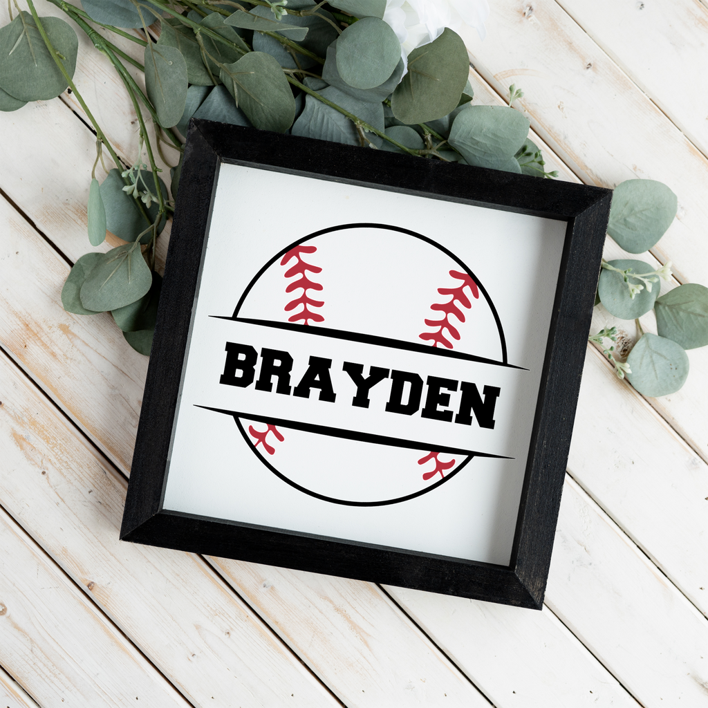 Personalized Baseball Sign, Custom Name Baseball Decor, Boys Sports Room Sign, Baseball Player Gift, Custom Kids Bedroom Wall Decor