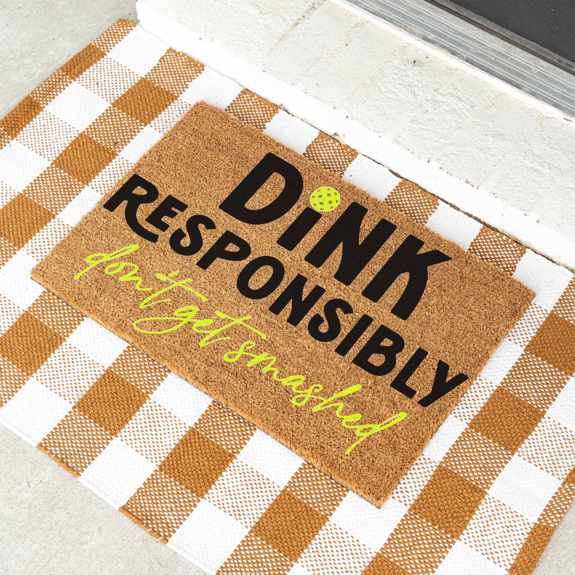 Dink Responsibly Pickleball Coir Doormat