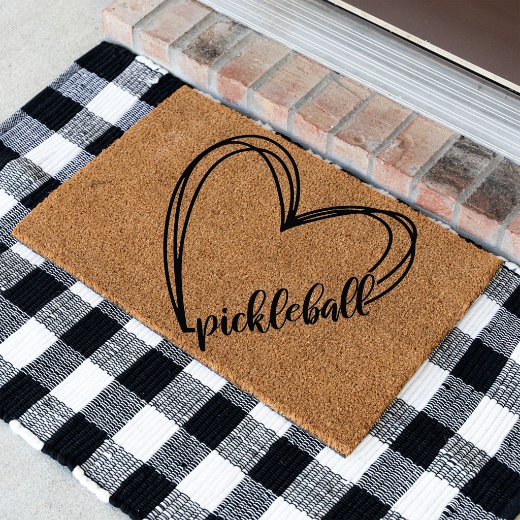 Pickleball Heart Coir Doormat