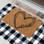 Pickleball Heart Coir Doormat