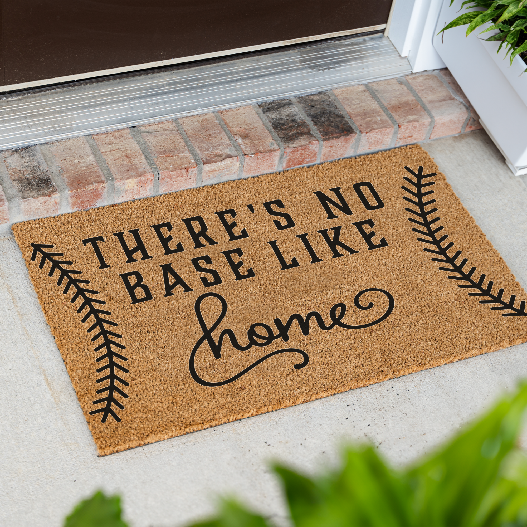 There's No Base Like Home Doormat