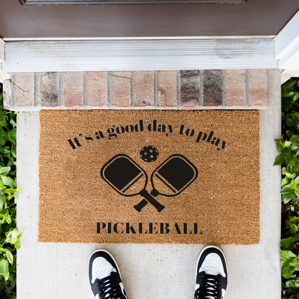 It's a Good Day To Play Pickleball Doormat, Funny Welcome Mat, Outdoor Entry Rug, Perfect Gift for New Homeowners, Pickleball Gifts