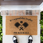 It's a Good Day To Play Pickleball Doormat, Funny Welcome Mat, Outdoor Entry Rug, Perfect Gift for New Homeowners, Pickleball Gifts