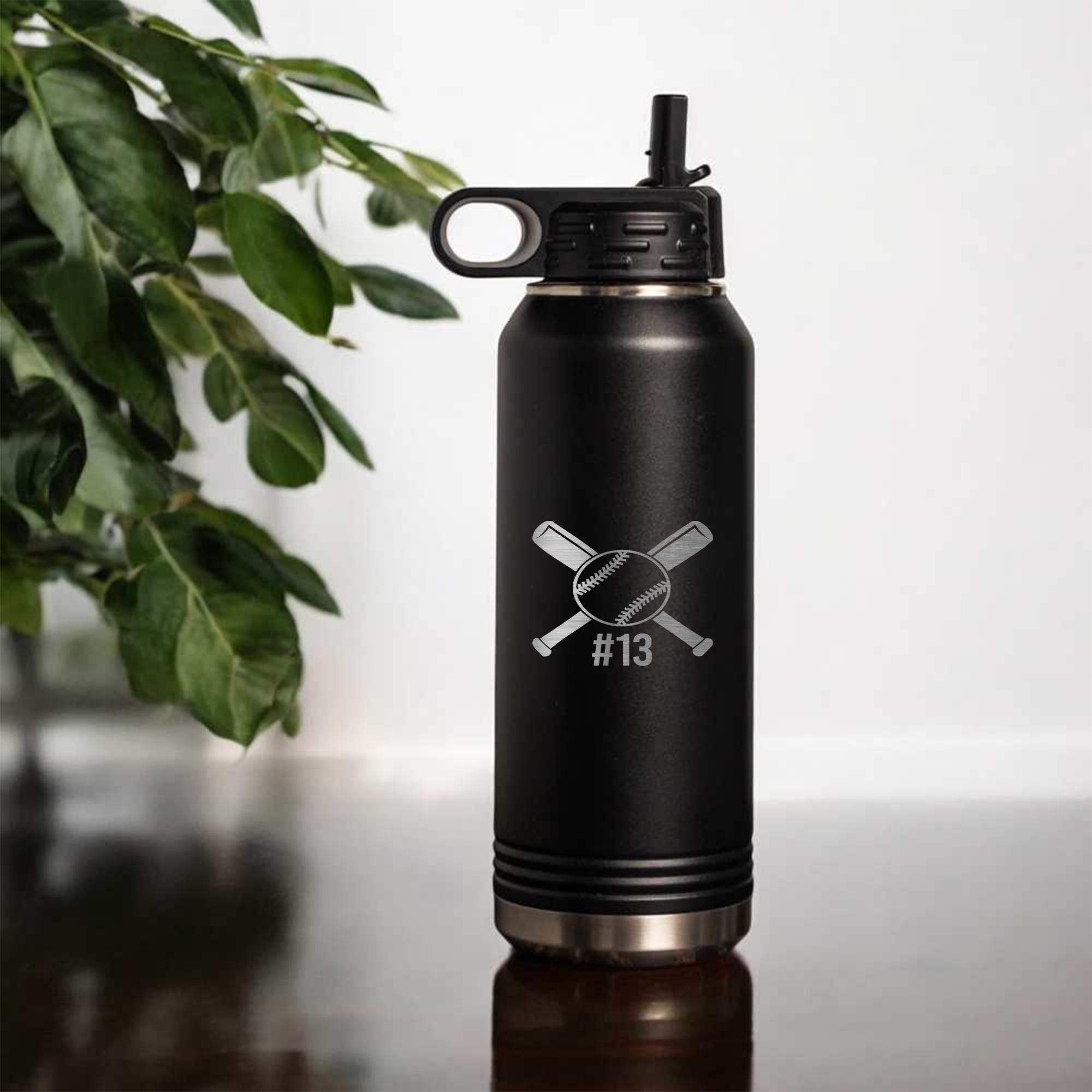 Personalized Baseball Water Bottle | Custom Baseball Player Tumbler | Sports Water Bottle with Jersey Number | Baseball Team Gift | Athlete 