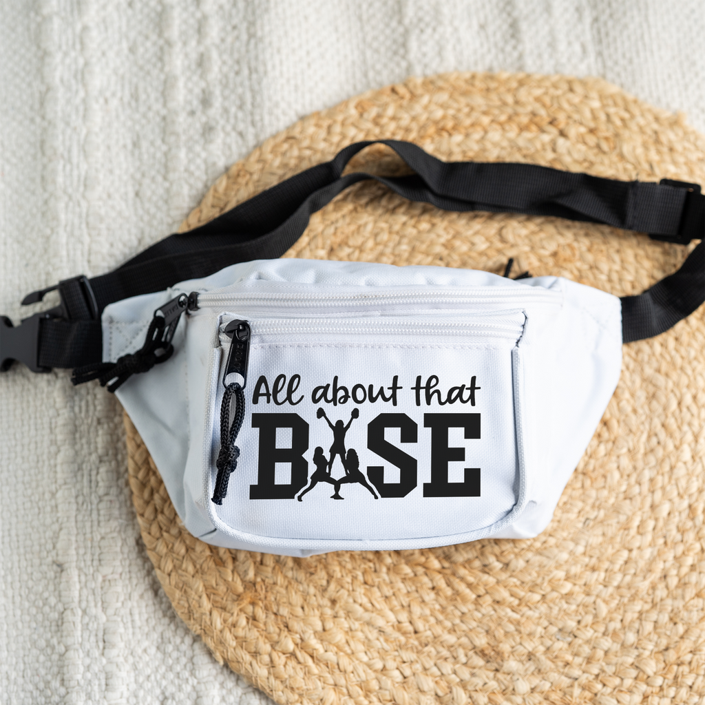 Its All About That Base Cheer Fanny Pack, Cheer Team Gifts Fanny Packs, Hands-Free Waist Bag, Adjustable Belt
