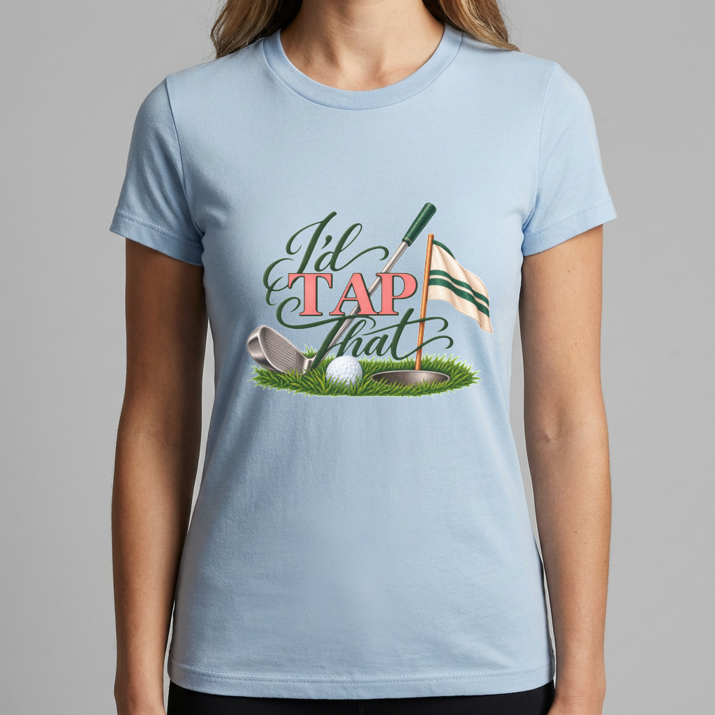 Funny Golf Shirt, I’d Tap That Golf T-Shirt, Golfer Gift, Golf Lover Tee, Golfing Humor Shirt, Golf Dad Gift, Golf Tournament Tee