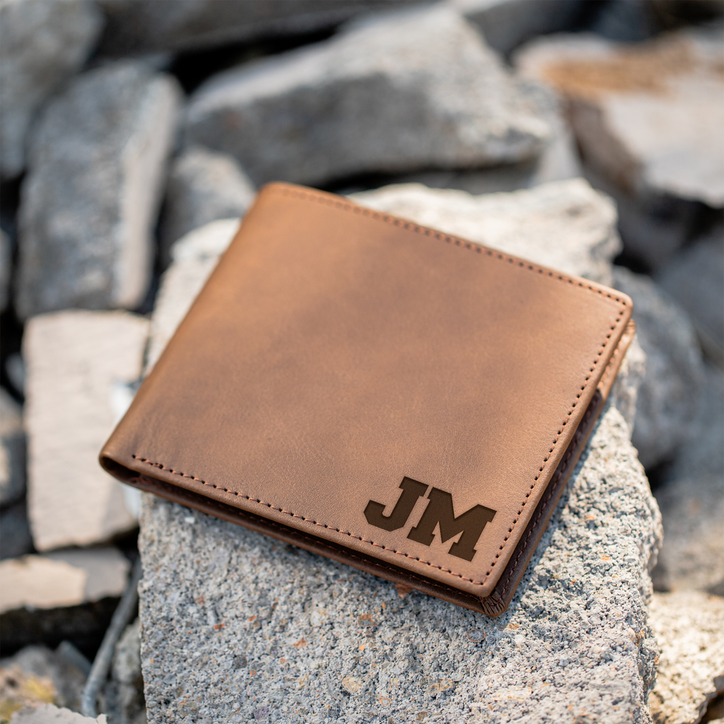 Sports Font Initials Classic Leather Bifold Wallet