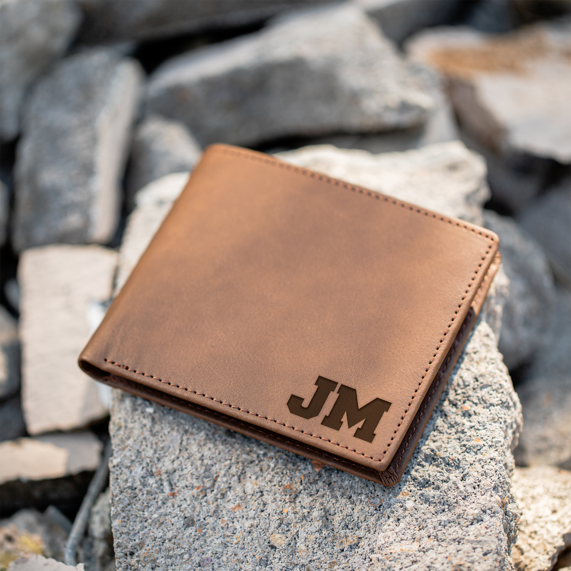 Sports Font Initials Classic Leather Bifold Wallet