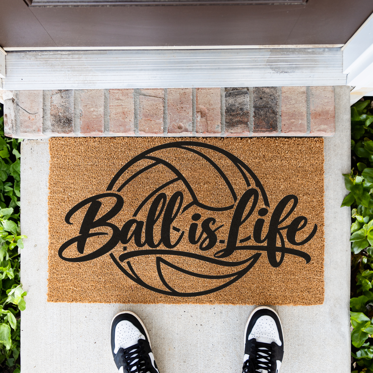 Volleyball Ball Is Life Doormat, Volleyball Welcome Mat, Sports Front Porch Decor, Volleyball Player Gift, Volleyball Mom Gift, Game Day Doo