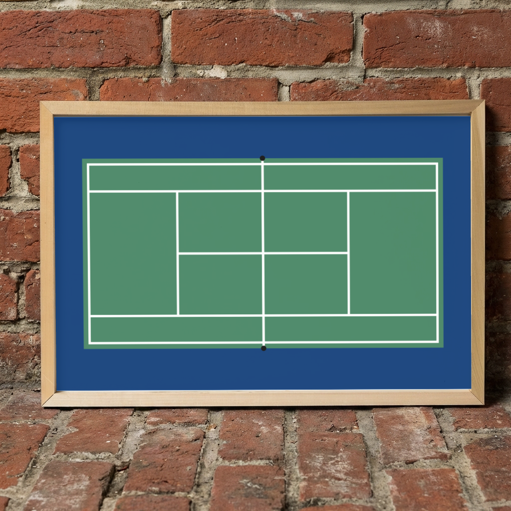 Tennis Court Wall Art, Framed Tennis Sign, Tennis Player Room Decor, Sports Wall Art, Tennis Gift, Boys or Girls Bedroom Decor