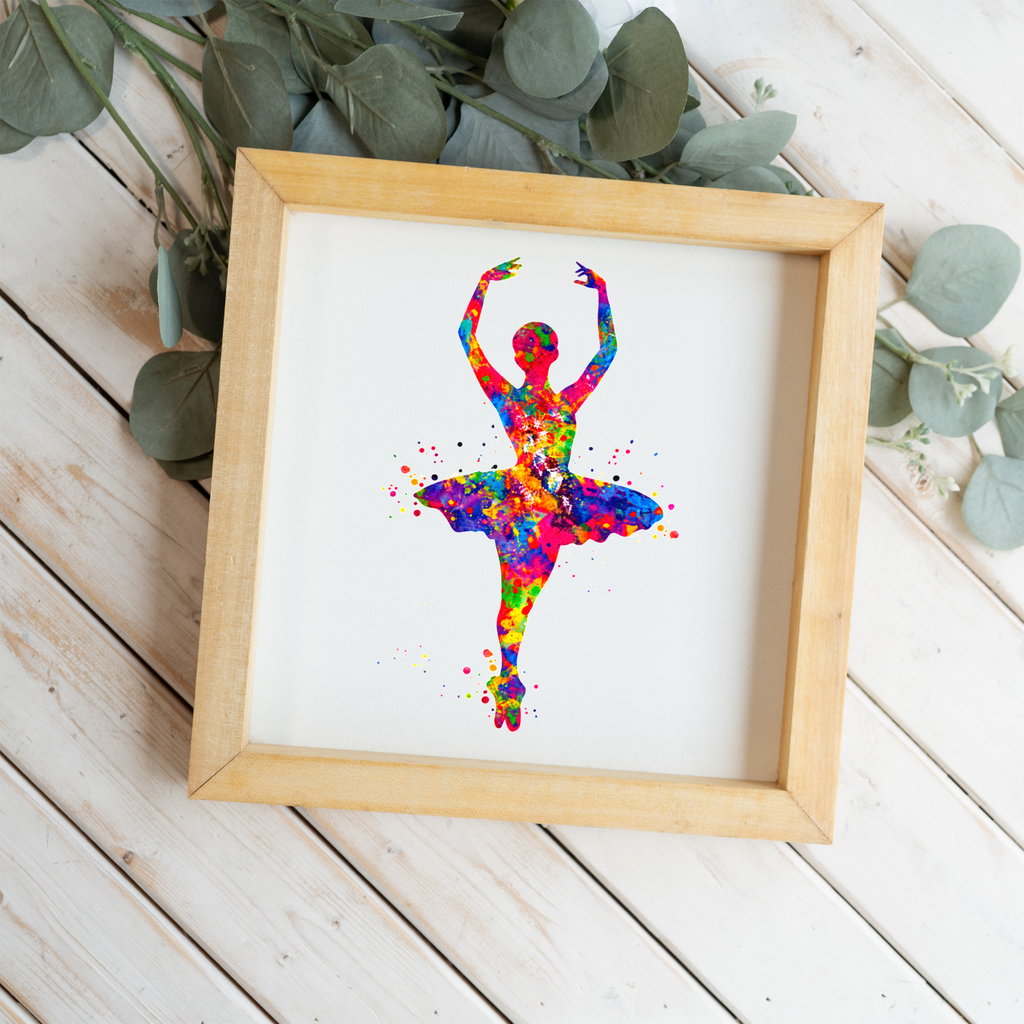 Ballerina Wall Art, Colorful Ballet Dancer Sign, Ballet Room Decor, Dancer Gift, Dance Studio Decor, Girls Ballet Bedroom Wall Art