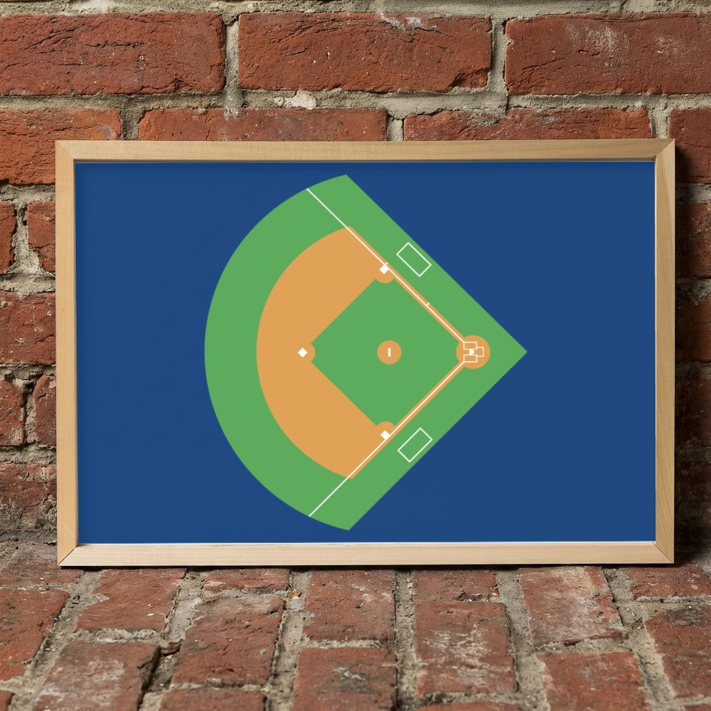 Baseball Field Wall Art, Baseball Diamond Sign, Sports Room Decor, Baseball Player Gift, Coach Gift, Boys Baseball Bedroom Decor
