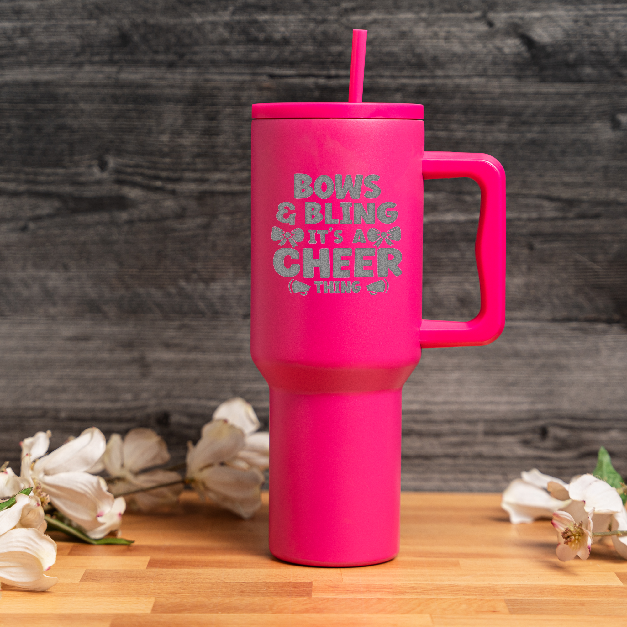 Bows & Bling It's a Cheer Thing 40oz Insulated Tumbler with Handle