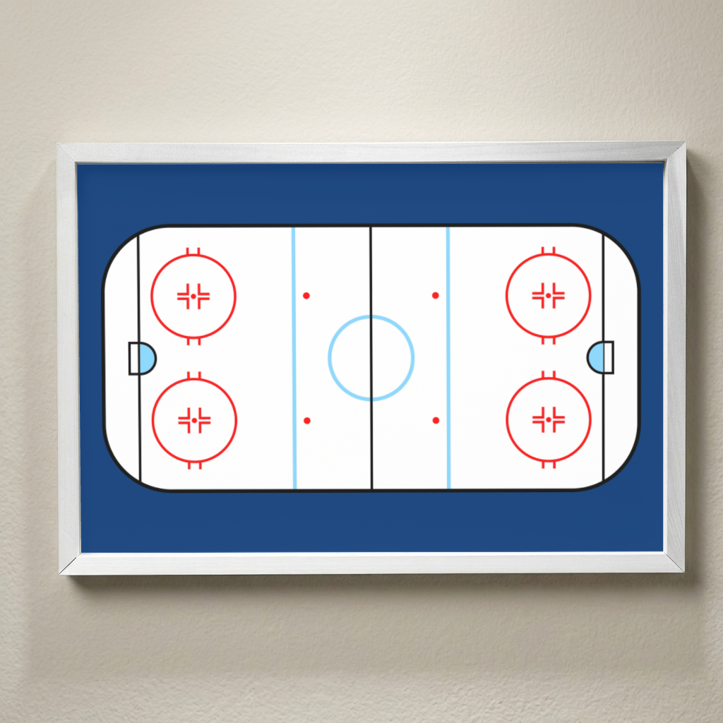 Ice Hockey Rink Wall Art, Hockey Poster, Boys Room Sports Decor, Hockey Player Gift, Kids Bedroom Wall Decor, Hockey Room Sign