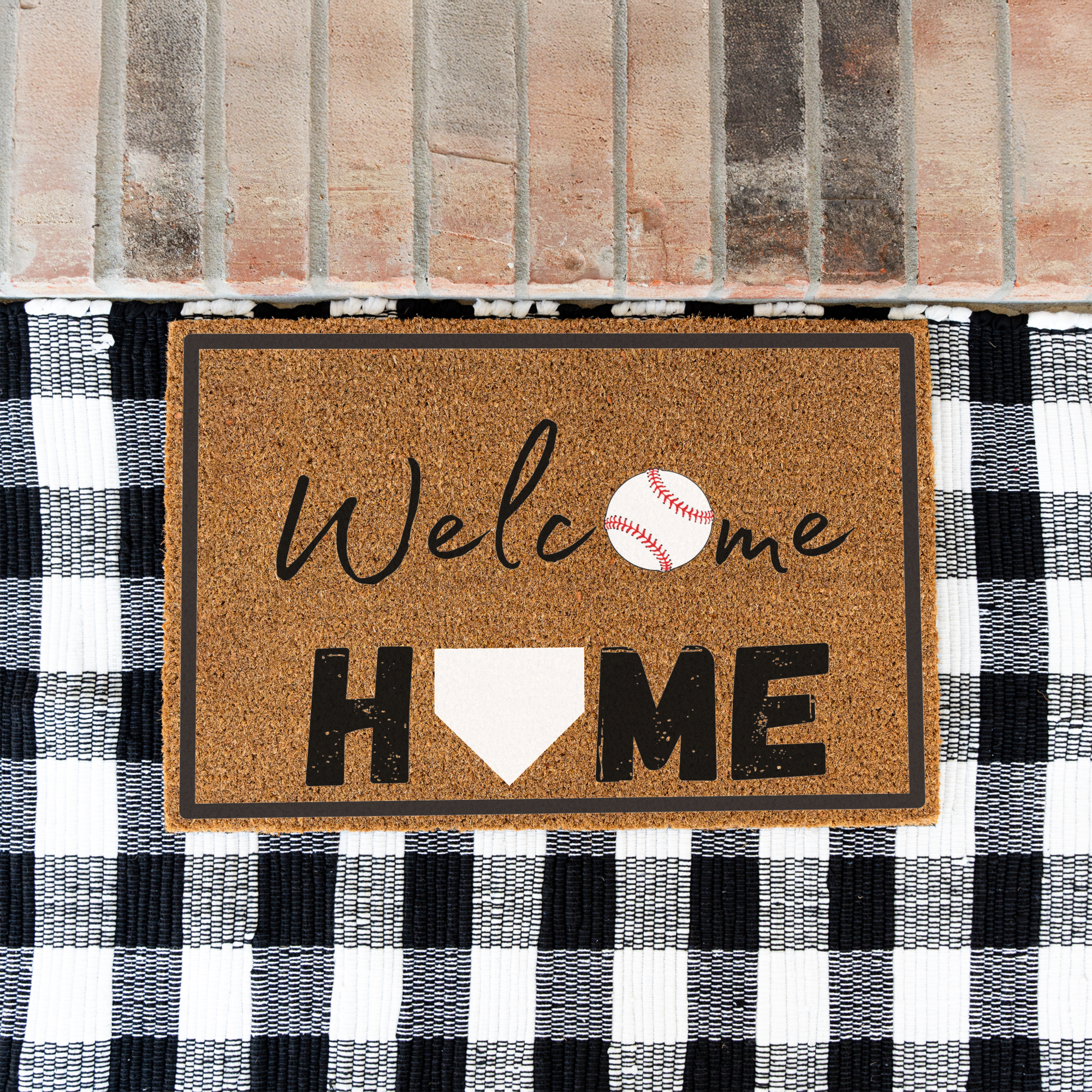 Welcome Home Baseball Doormat