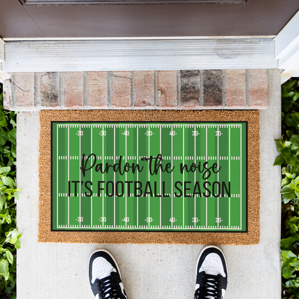 Pardon the Noise Football Season Doormat