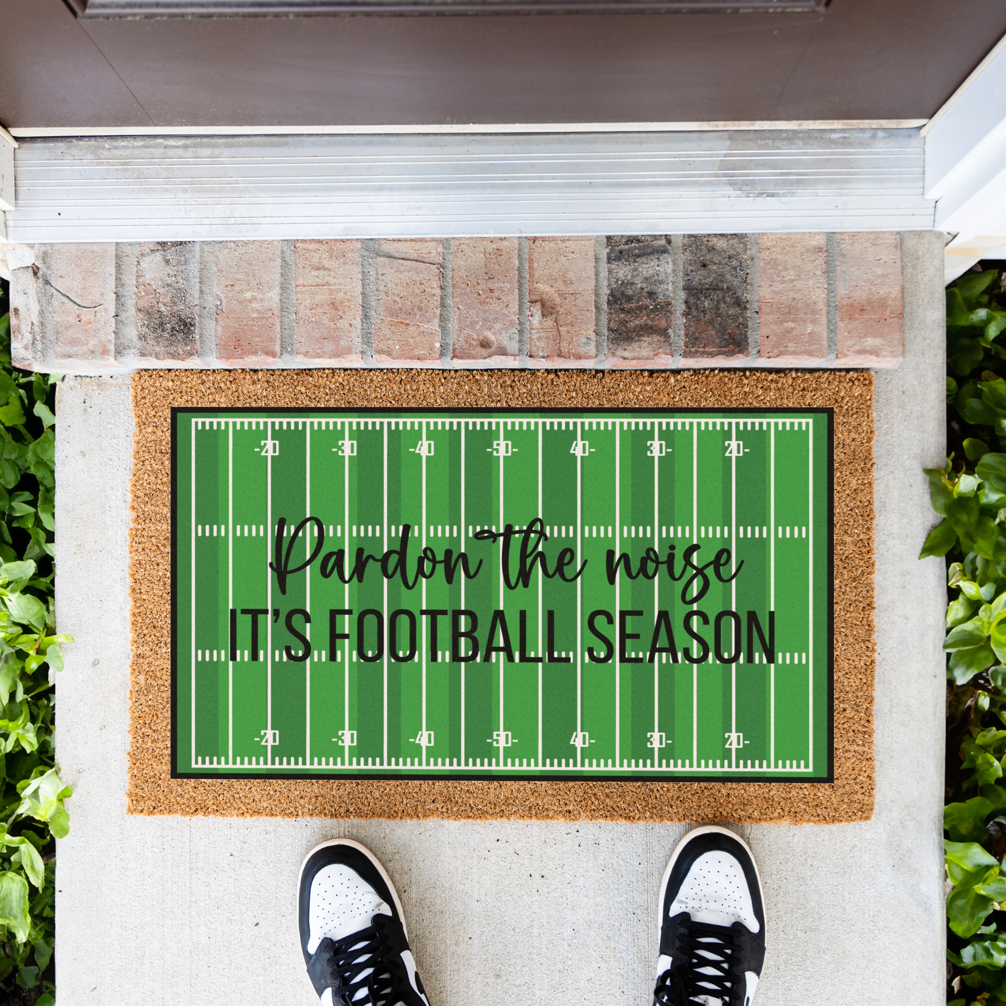Pardon the Noise Football Season Doormat