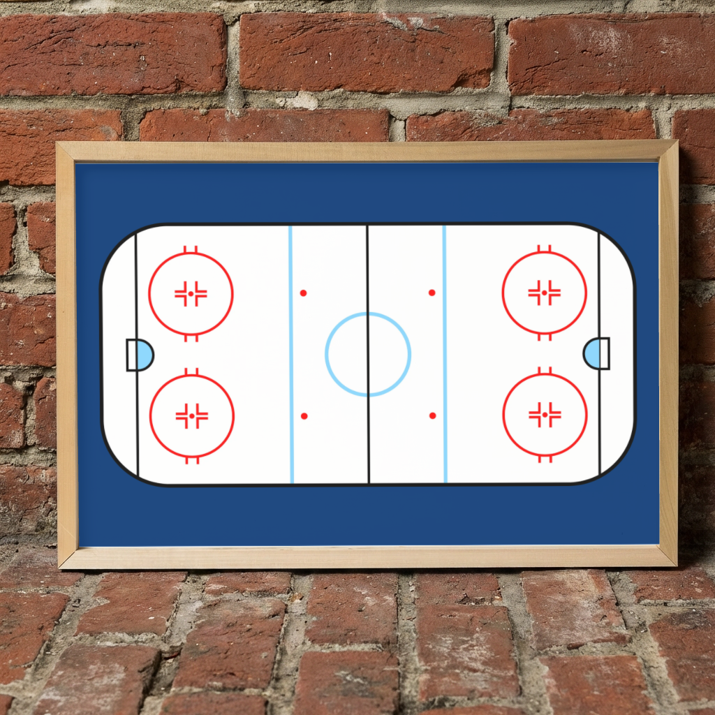 Ice Hockey Rink Wall Art, Hockey Poster, Boys Room Sports Decor, Hockey Player Gift, Kids Bedroom Wall Decor, Hockey Room Sign