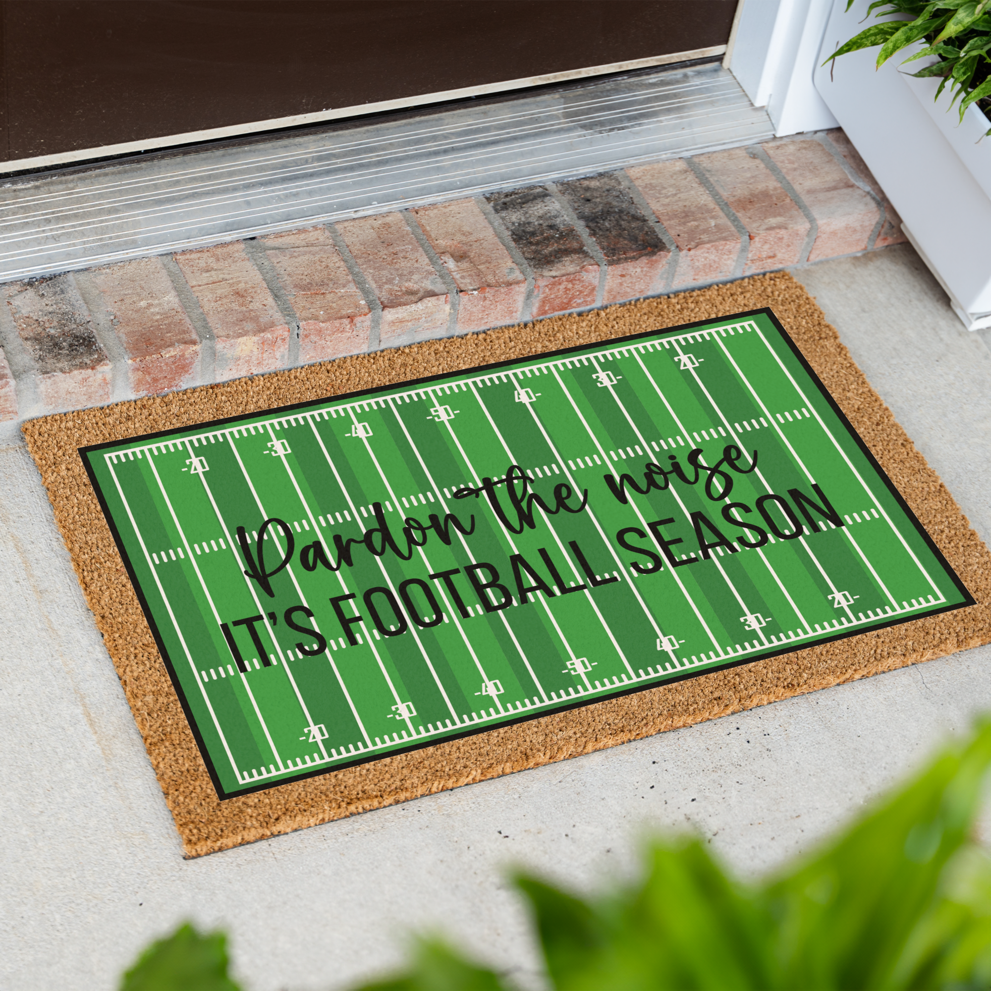 Pardon the Noise Football Season Doormat