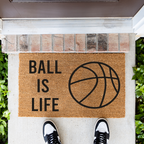 Basketball Ball Is Life Doormat, Basketball Welcome Mat, Sports Front Porch Decor, Basketball Player Gift, Basketball Mom Gift, Game Day Door Mat
