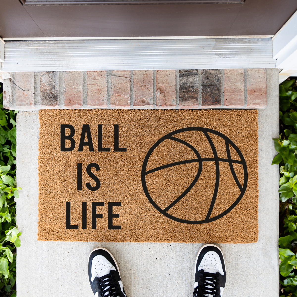 Basketball Ball Is Life Doormat, Basketball Welcome Mat, Sports Front Porch Decor, Basketball Player Gift, Basketball Mom Gift, Game Day Door Mat