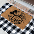 Ball Is Life Doormat, Sports Welcome Mat, Basketball Football Baseball Soccer Doormat, Sports Lover Gift, Game Day Porch Decor