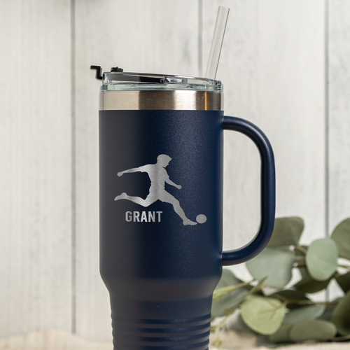 40oz Soccer Tumbler - Personalized Design