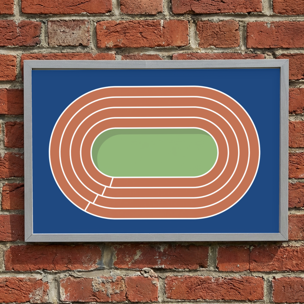 Track and Field Wall Art, Running Track Framed Sign, Runner Bedroom Decor, Cross Country Gift, Athlete Room Decor, Sports Wall Art