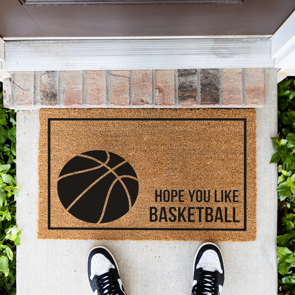 Basketball Doormat, Funny Basketball Welcome Mat, Hope You Like Basketball, Basketball Lover Gift, Sports Front Door Mat, Game Day Decor