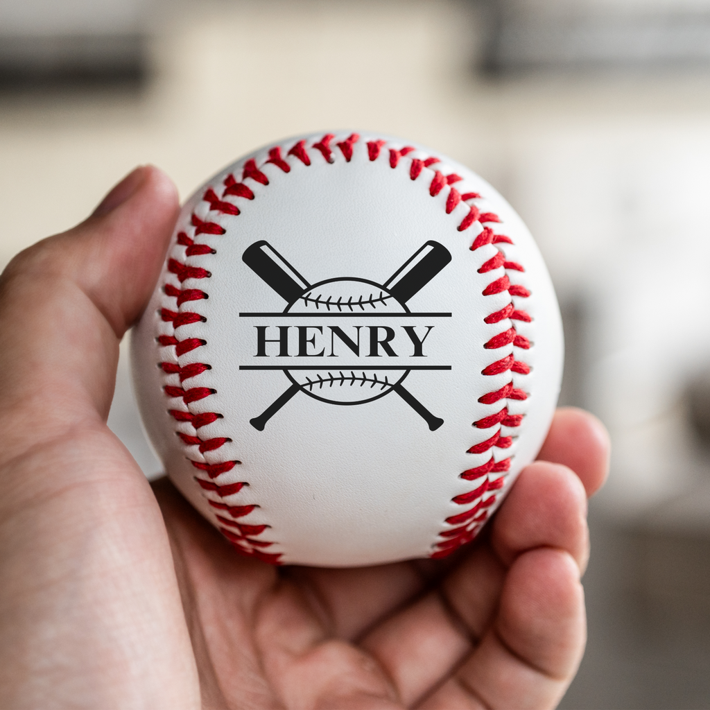 Personalized Monogram Leather Baseball