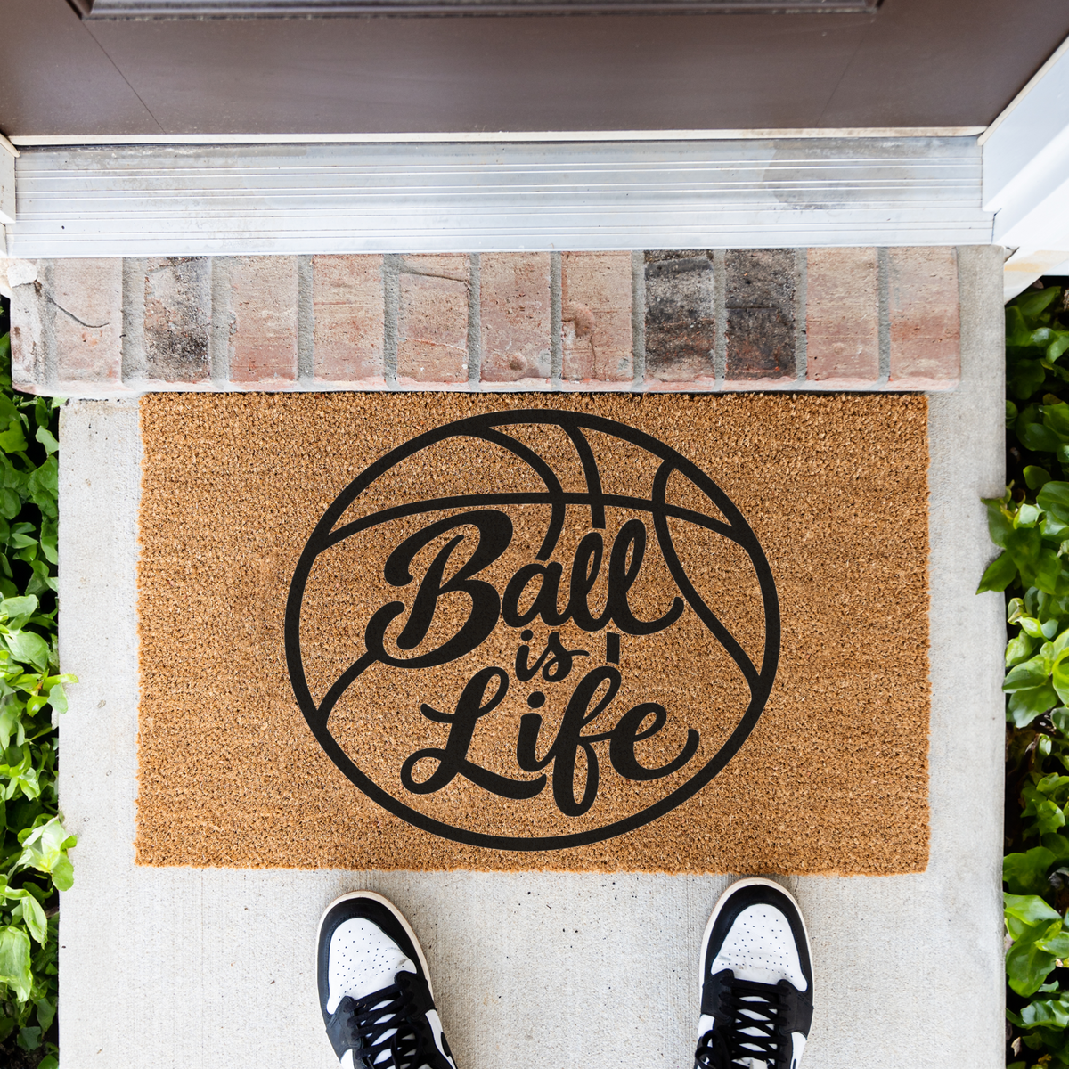 Basketball Ball Is Life Doormat, Basketball Welcome Mat, Sports Lover Gift, Basketball Player Decor, Game Day Porch Mat, Sports Family Door 