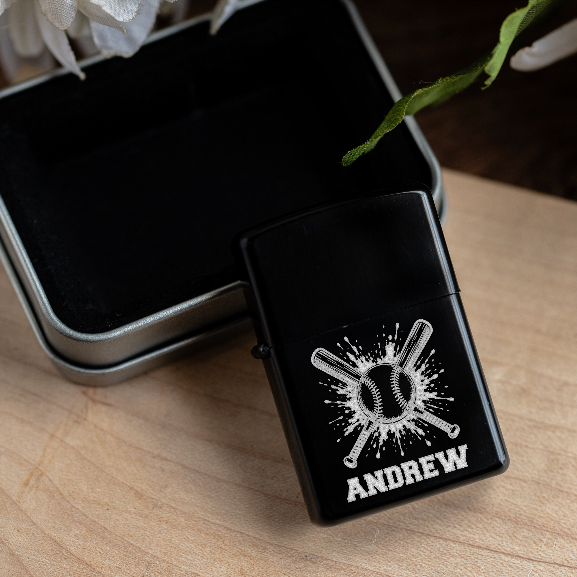 Custom Engraved Baseball Lighter