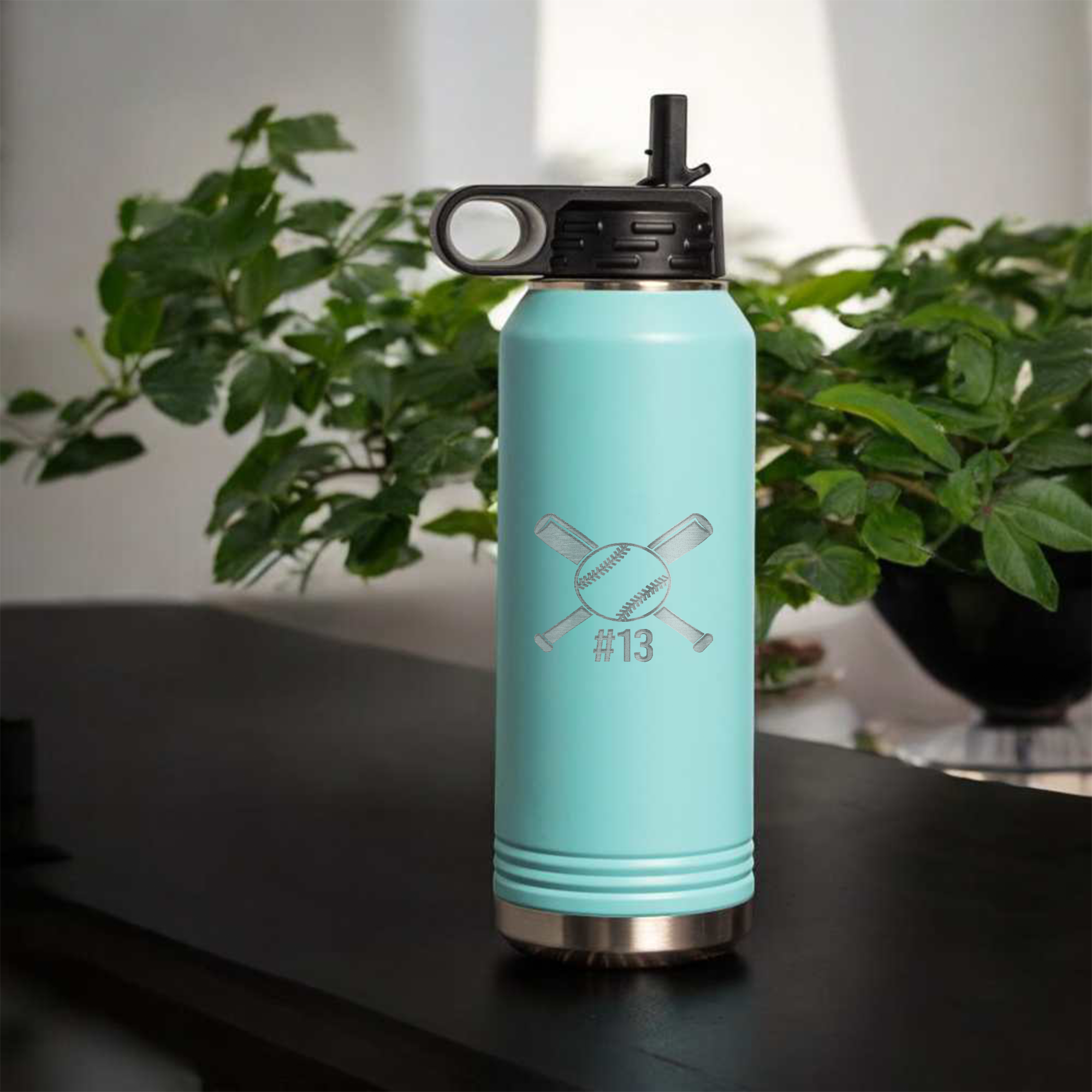 Personalized Baseball Water Bottle | Custom Baseball Player Tumbler | Sports Water Bottle with Jersey Number | Baseball Team Gift | Athlete 