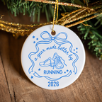 Running Christmas Ornament 2026, A Year Made Better by Running Ornament, Runner Gift, Running Bestie Keepsake, Marathon Gift, Run Club Ornament