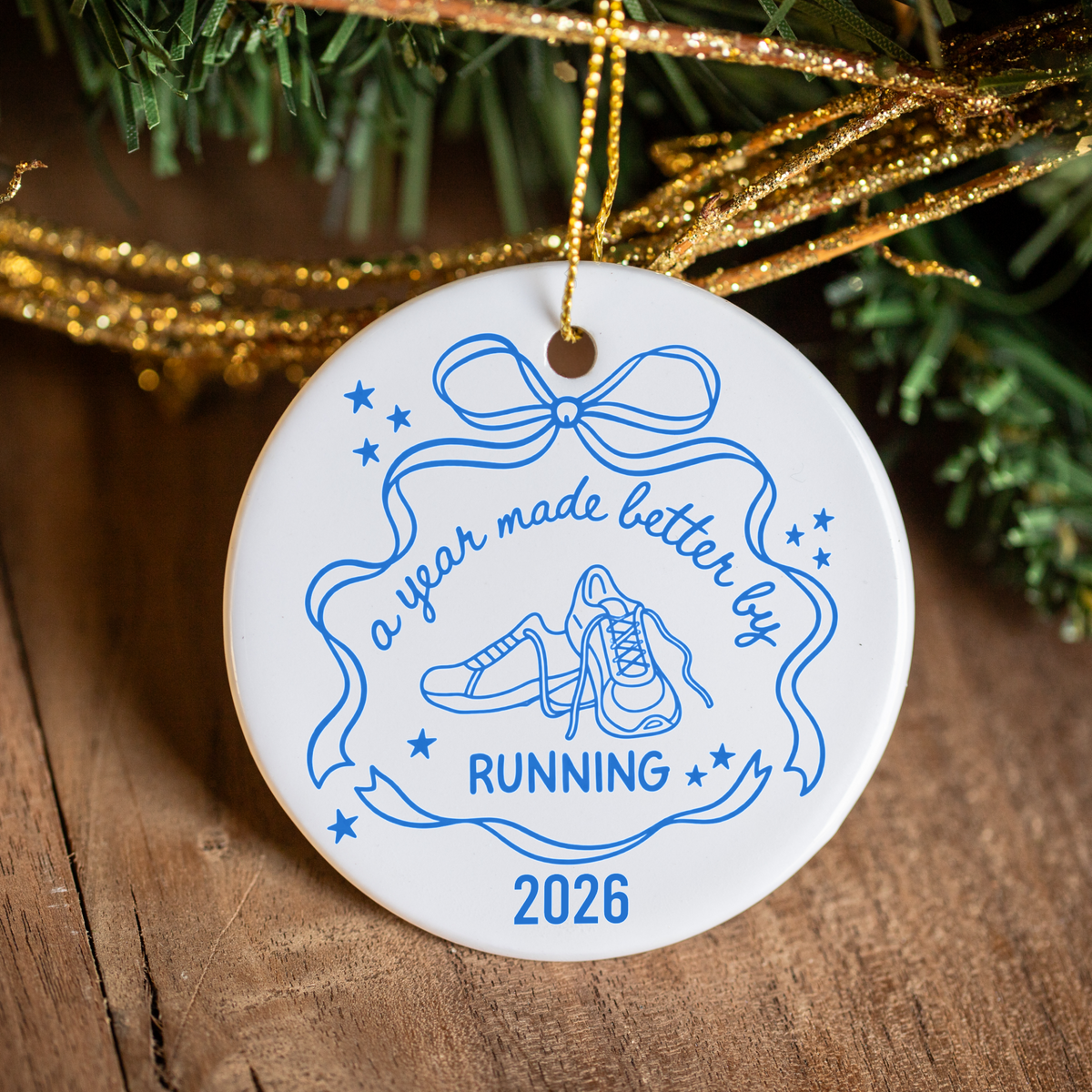 Running Christmas Ornament 2026, A Year Made Better by Running Ornament, Runner Gift, Running Bestie Keepsake, Marathon Gift, Run Club Ornament