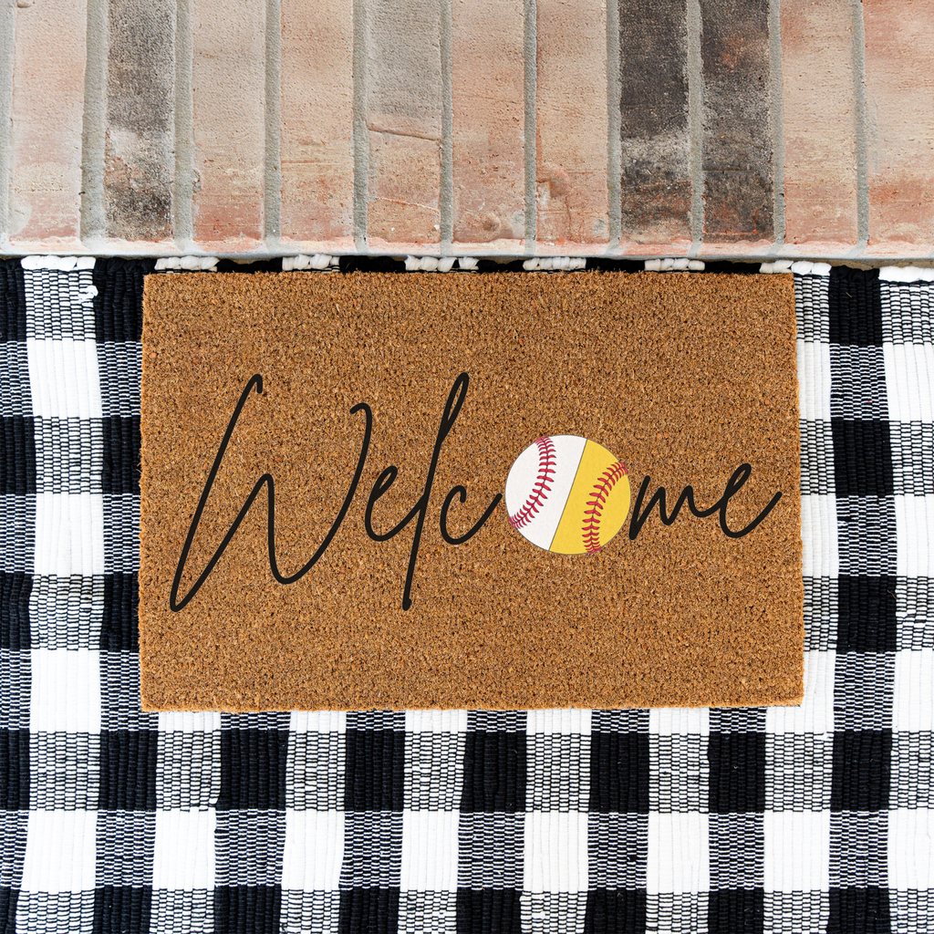 Welcome Baseball Doormat