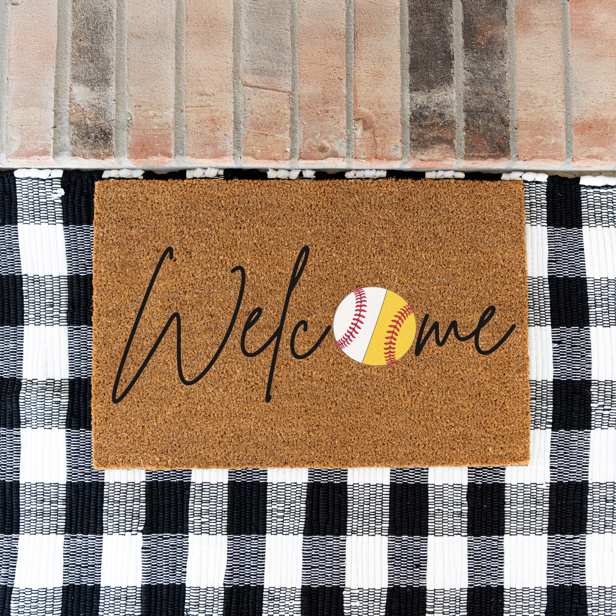 Welcome Baseball Doormat