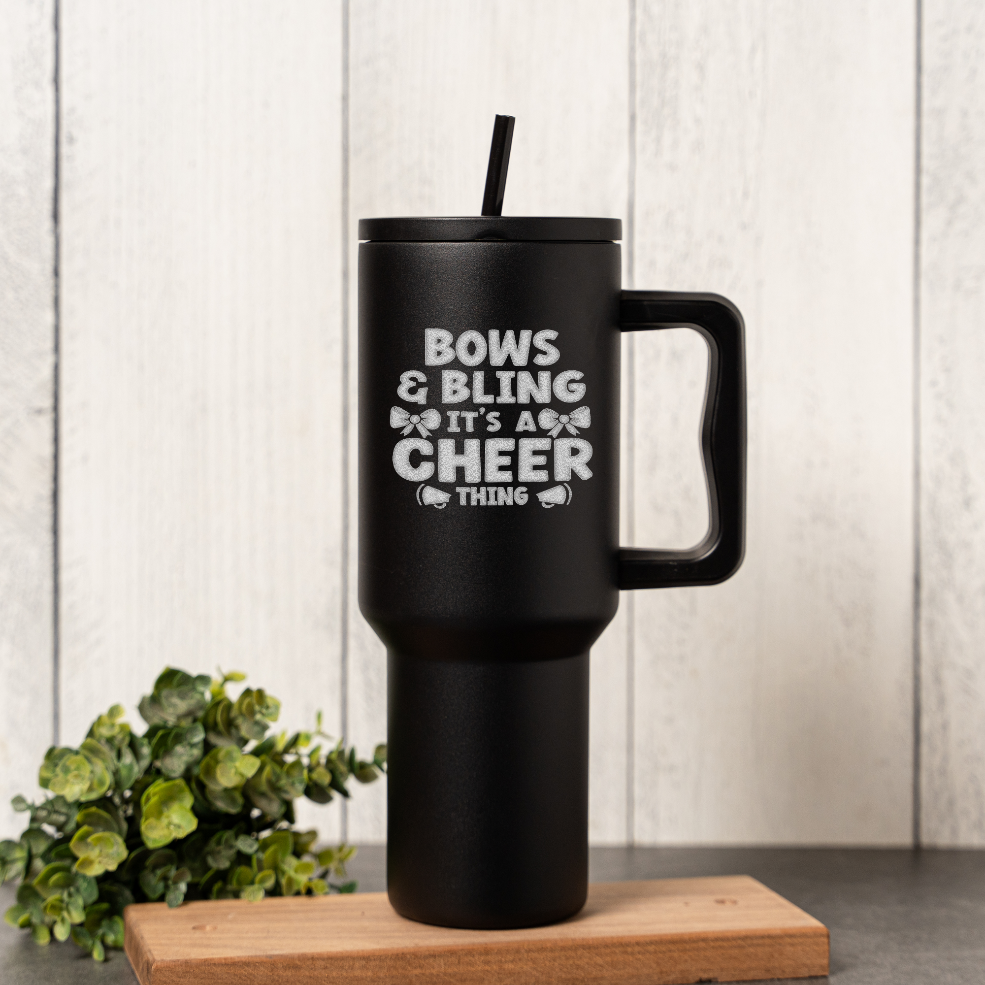 Bows & Bling It's a Cheer Thing 40oz Insulated Tumbler with Handle