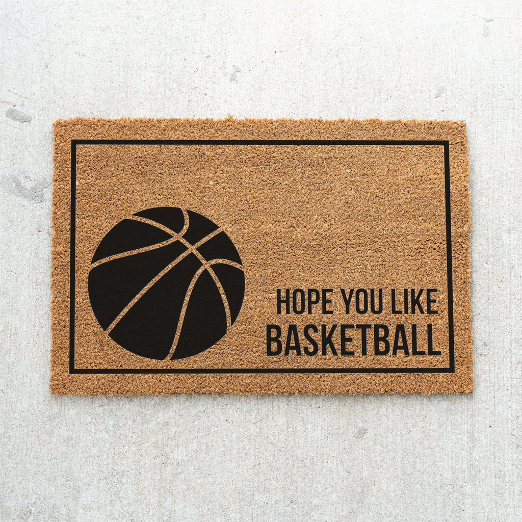 Basketball Doormat, Funny Basketball Welcome Mat, Hope You Like Basketball, Basketball Lover Gift, Sports Front Door Mat, Game Day Decor