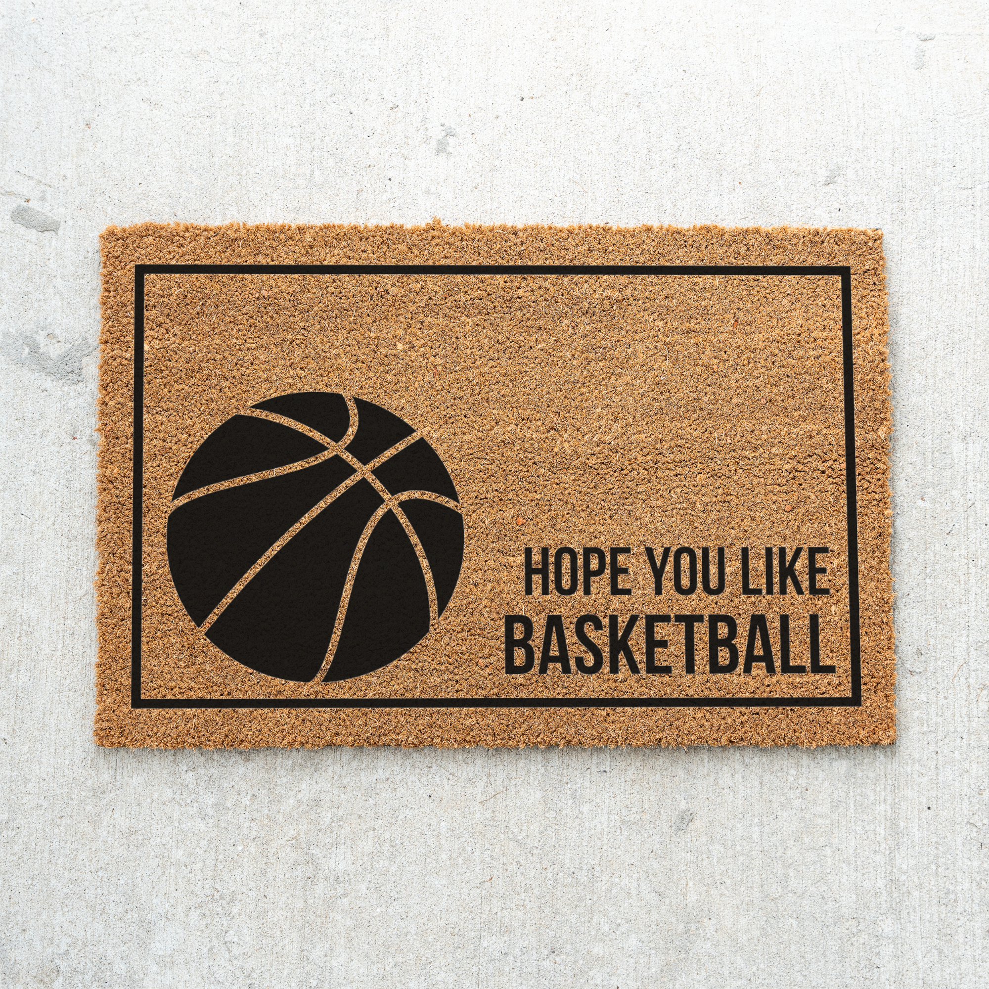 Basketball Doormat, Funny Basketball Welcome Mat, Hope You Like Basketball, Basketball Lover Gift, Sports Front Door Mat, Game Day Decor