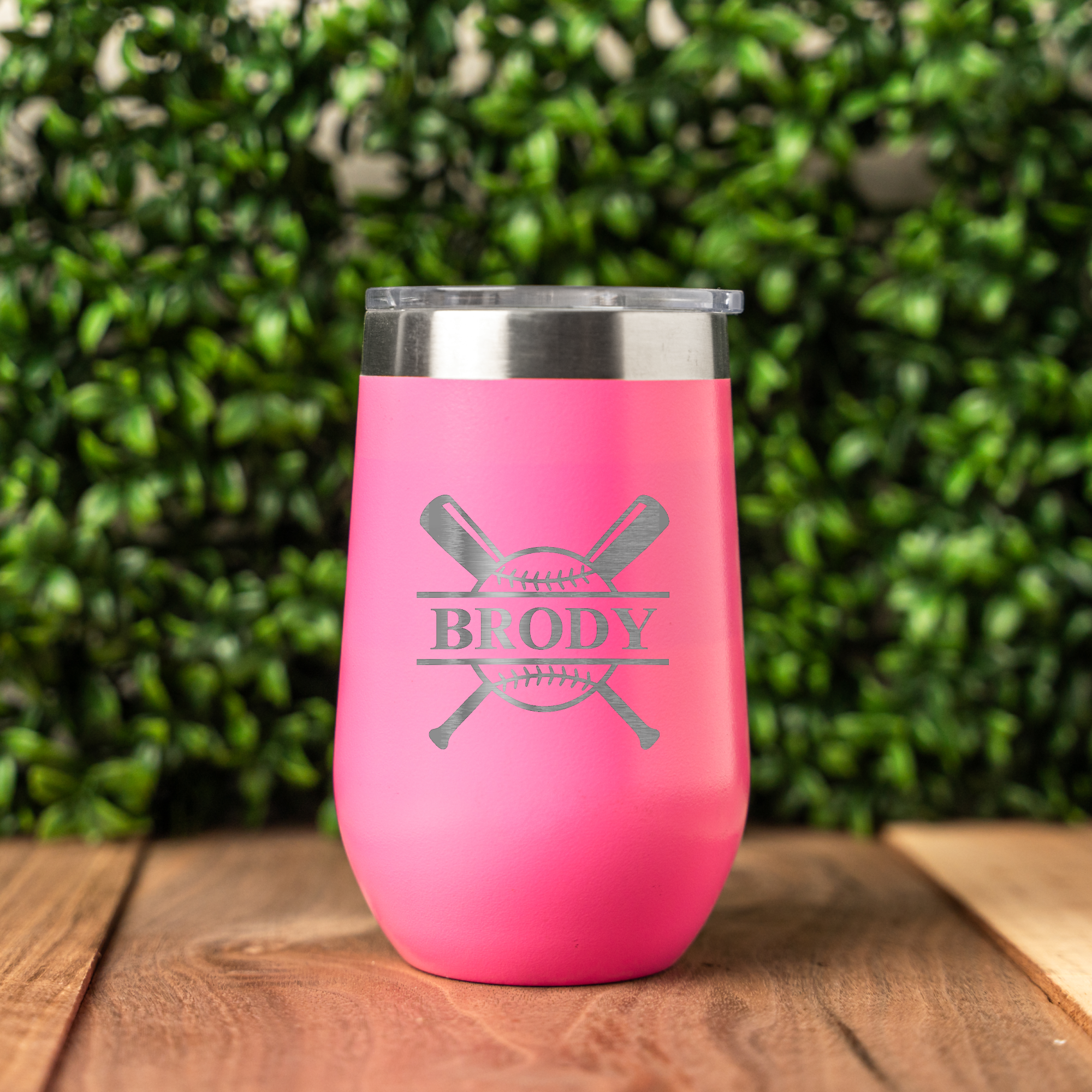 16oz Stainless Steel Baseball Monogram Wine Tumbler