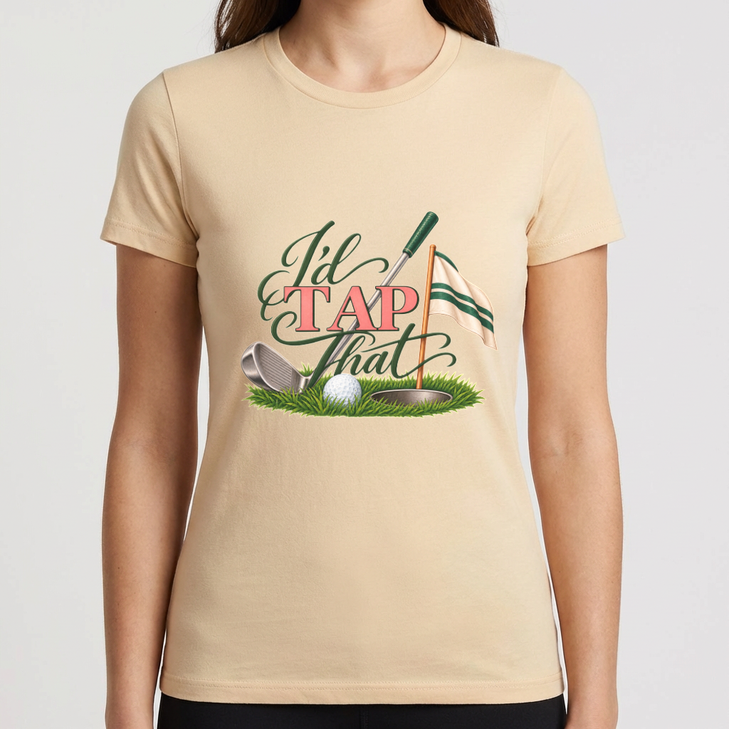 Funny Golf Shirt, I’d Tap That Golf T-Shirt, Golfer Gift, Golf Lover Tee, Golfing Humor Shirt, Golf Dad Gift, Golf Tournament Tee